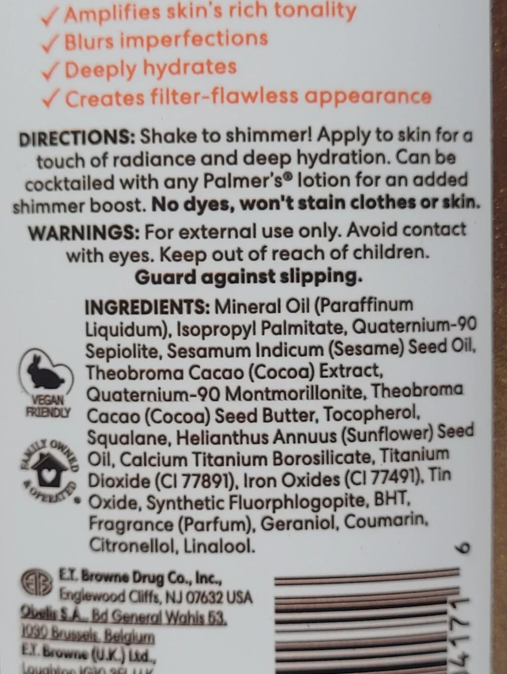 Palmer's Cocoa Butter Formula Vitamin E Shimmer Radiance Body Oil Enhances Glow